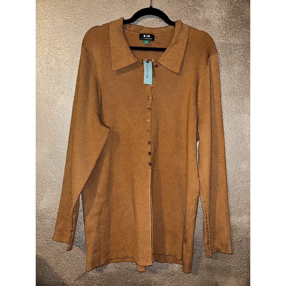 Maeve by Anthropologie Honey Office Casual Business Academia Ribbed Cardigan